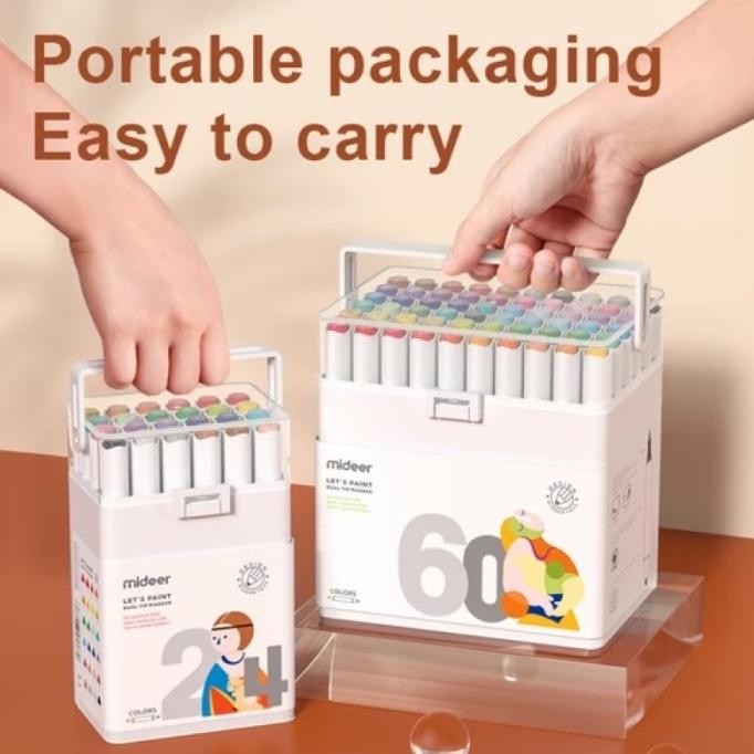 

Produk Baru!! Mainan Edukasi Anak Mideer Dual Tip Marker / Spidol Anak with Box