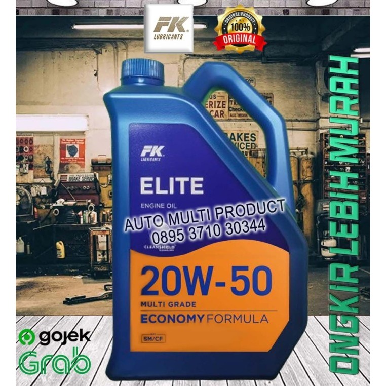 Oli, Oli Fk, Mobil, Motor, Bensin, Elite Sm/Cf, 20W50, 4 Liter Harga Spesial
