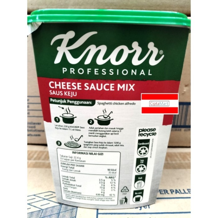 

Knorr Cheese Sauce Mix Saus Keju 750 Gr Terlaris