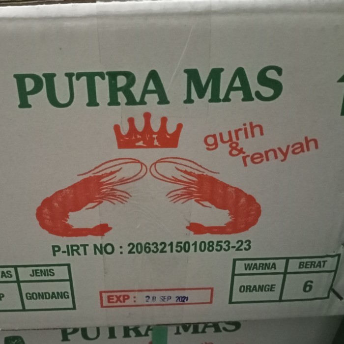 

Kerupuk Udang Putramas Gondang Kartonan 6Kg Terlaris