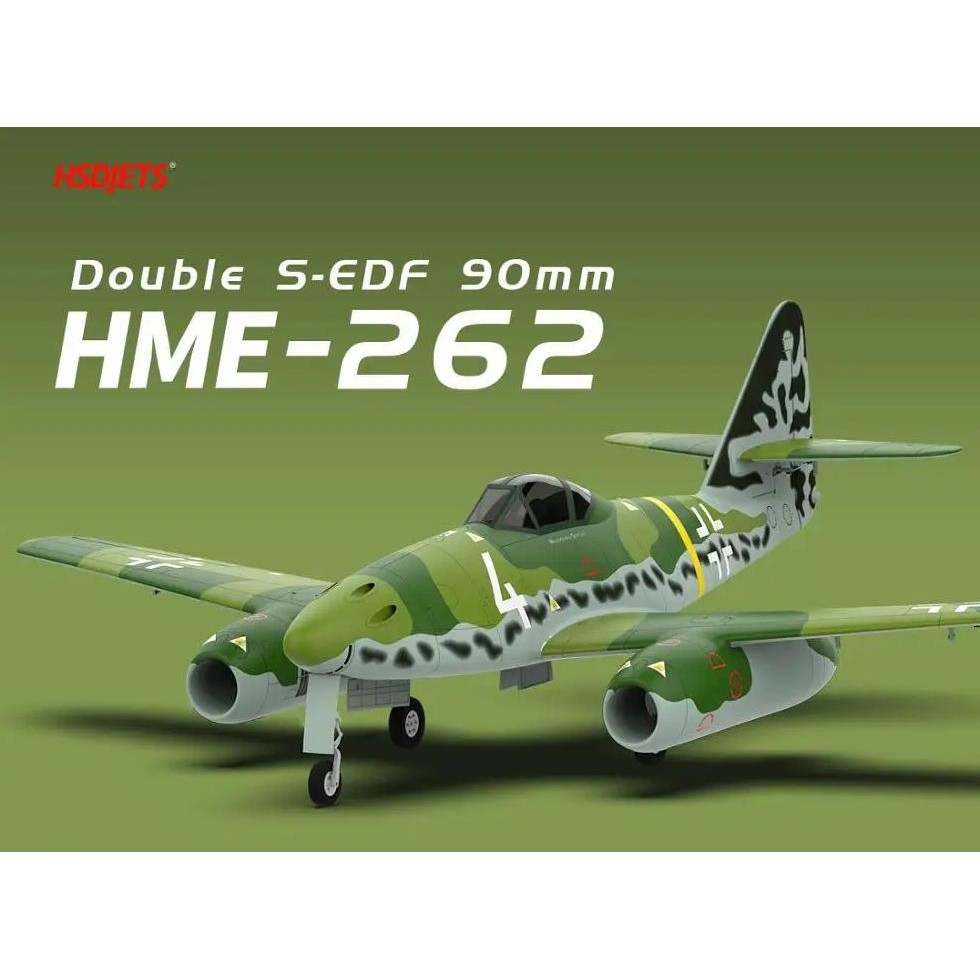 HSDJETS TWIN-EDF 90MM ME-262 ME262 RC JET PLANE FIGHTER GREEN CAMO