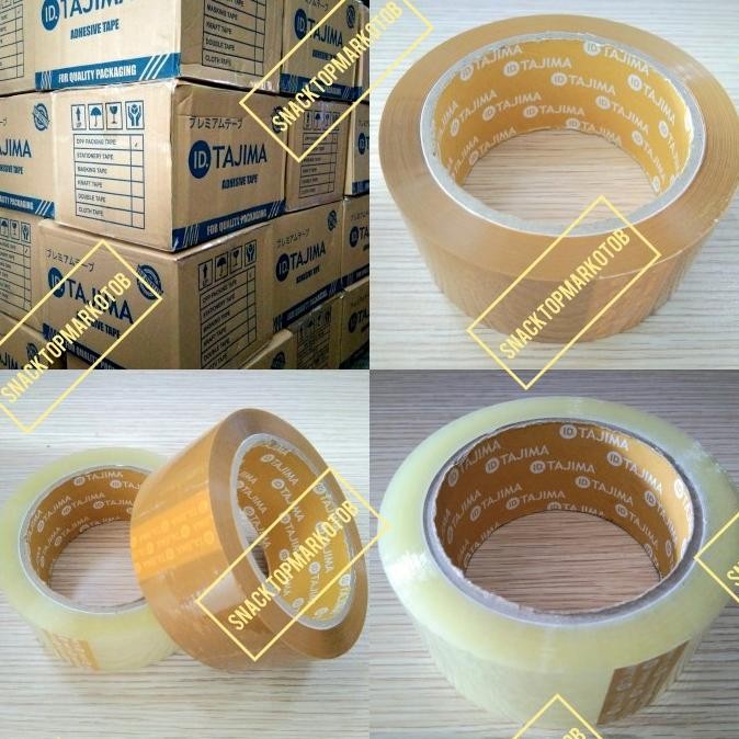 

BEBAS ONGKIR - Lakban Bening Coklat 2Inch (45mm) 100Yards Tajima Yellow Core Per Dus