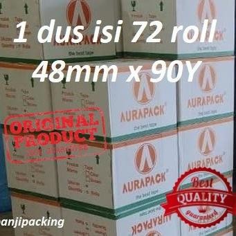 

TERMURAH - Lakban Bening Coklat Aurapack 1 dus 48mm x 90 Yard Aura Pack solatip