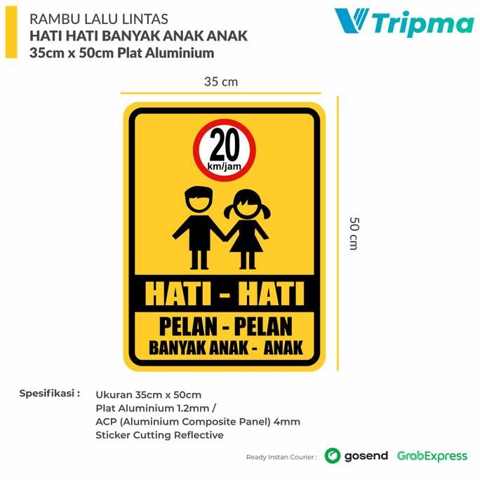 

TERBARU - Rambu Hati-Hati Banyak Anak-Anak 35cm x 50cm Plat Alumunium