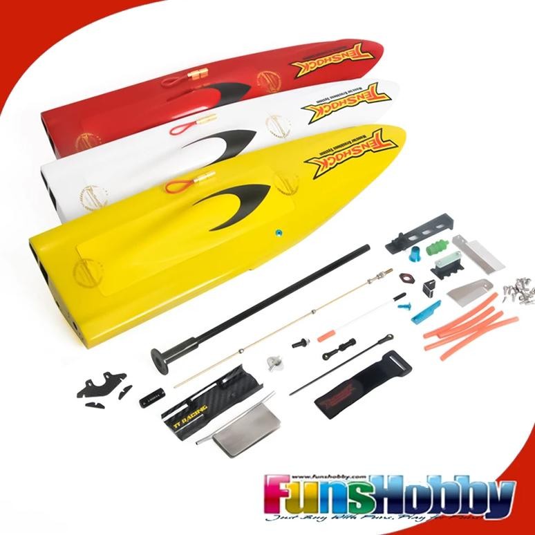 TENSHOCK MINI MONO CARBON FIBER KIT RC TOY BOAT W/MOTOR ESC PROPELLER HIGH SPEED REMOTE RADIO CONTRO