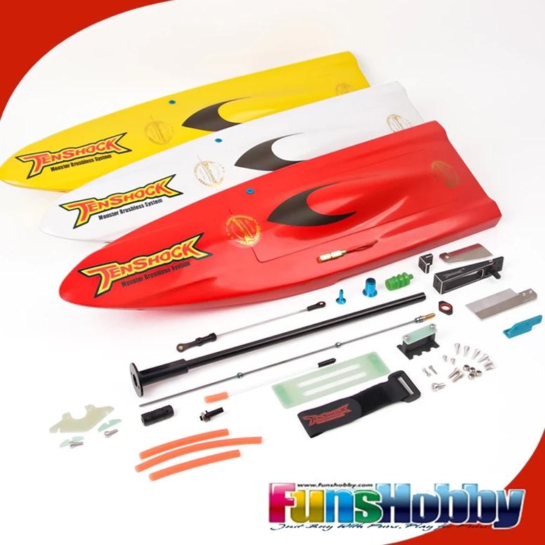 TENSHOCK MINI MONO GLASS FIBER KIT RC TOY BOAT W/MOTOR ESC PROPELLER HIGH SPEED REMOTE RADIO CONTROL