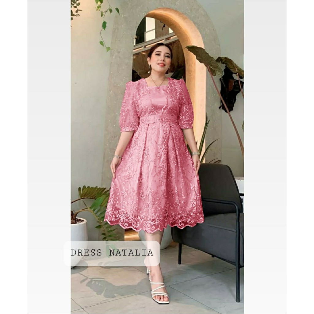 Dress Pendek Wanita Natal Selutut Korean Style Christmas Longdress Mididress  Midi Dewasa Tunik Brok