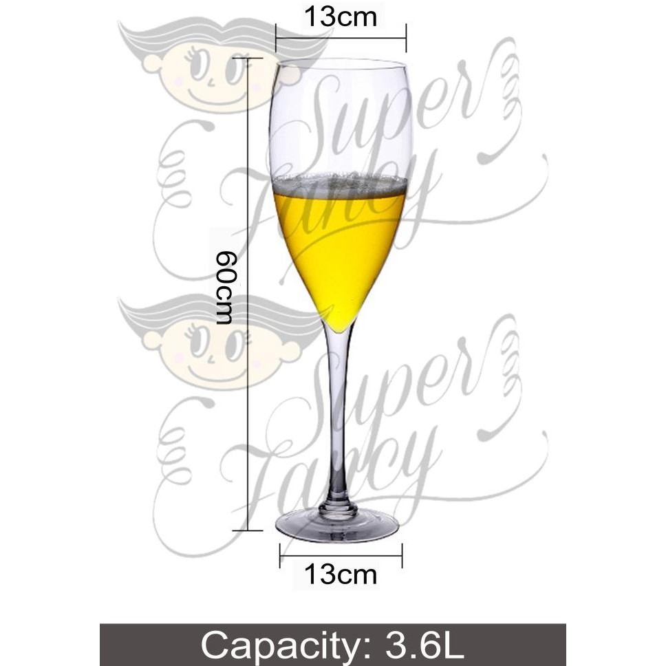 Jumbo big glass wine champagne gelas kaca tinggi party pesta [terbaik]