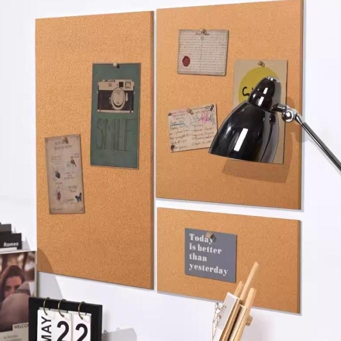 NEW A540 - Papan Catatan Memo Board Gabus Tebal Papan Mading Frameless Dengan Pin