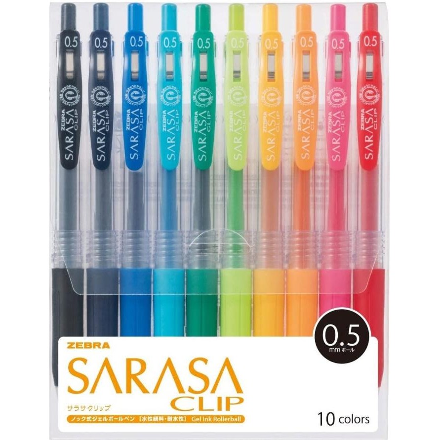 

TERMURAH - Zebra Sarasa Clip Gel Ballpoint Pen 0.3 0.4 0.5 0.7 10 Color Set