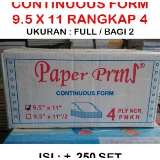 

TERMURAH - Continuous Form Paper Print 9x11 4 ply