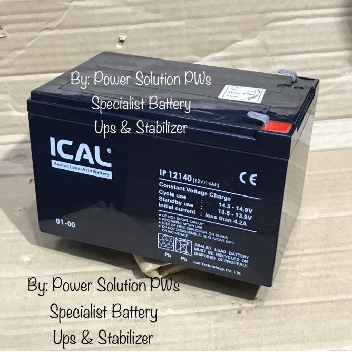 NEW ICal Ip12140 ( 12v 14Ah ) Accu Aki Baterai Kering Ups Ical 12v 14Ah