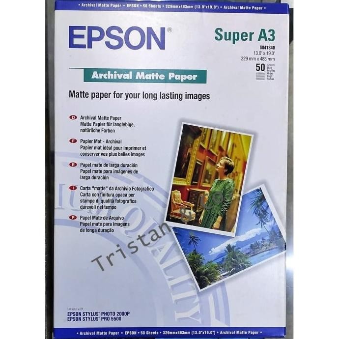 

NEW Epson Archival Matte Paper Super A3 (S041340)