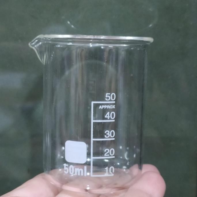 BEAKER GLASS 50 ML GELAS KIMIA GELAS PIALA BEKER GLASS LOW FORM