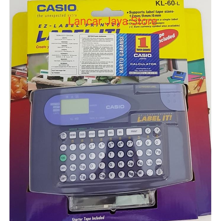 

TERLARIS - Casio Label Printer KL60/Printer Label It Casio KL-60L/Casio Printer