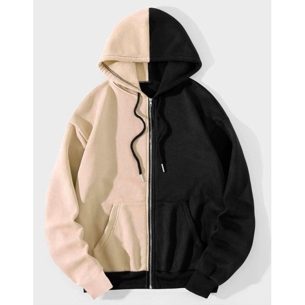 Felizo Jaket Zip Hoodie Big Size NCT JISUNG Mix Kombinasi Warna D Logo Bordir Simple Korean KPop Ido