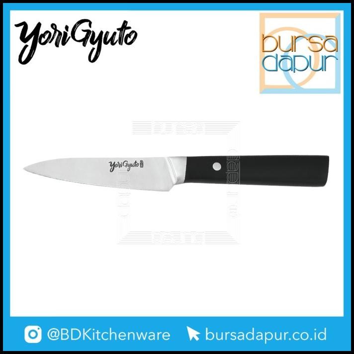 Yori Gyuto Paring Knife 10 Cm / Pisau Stainless Steel Gagang Hitam