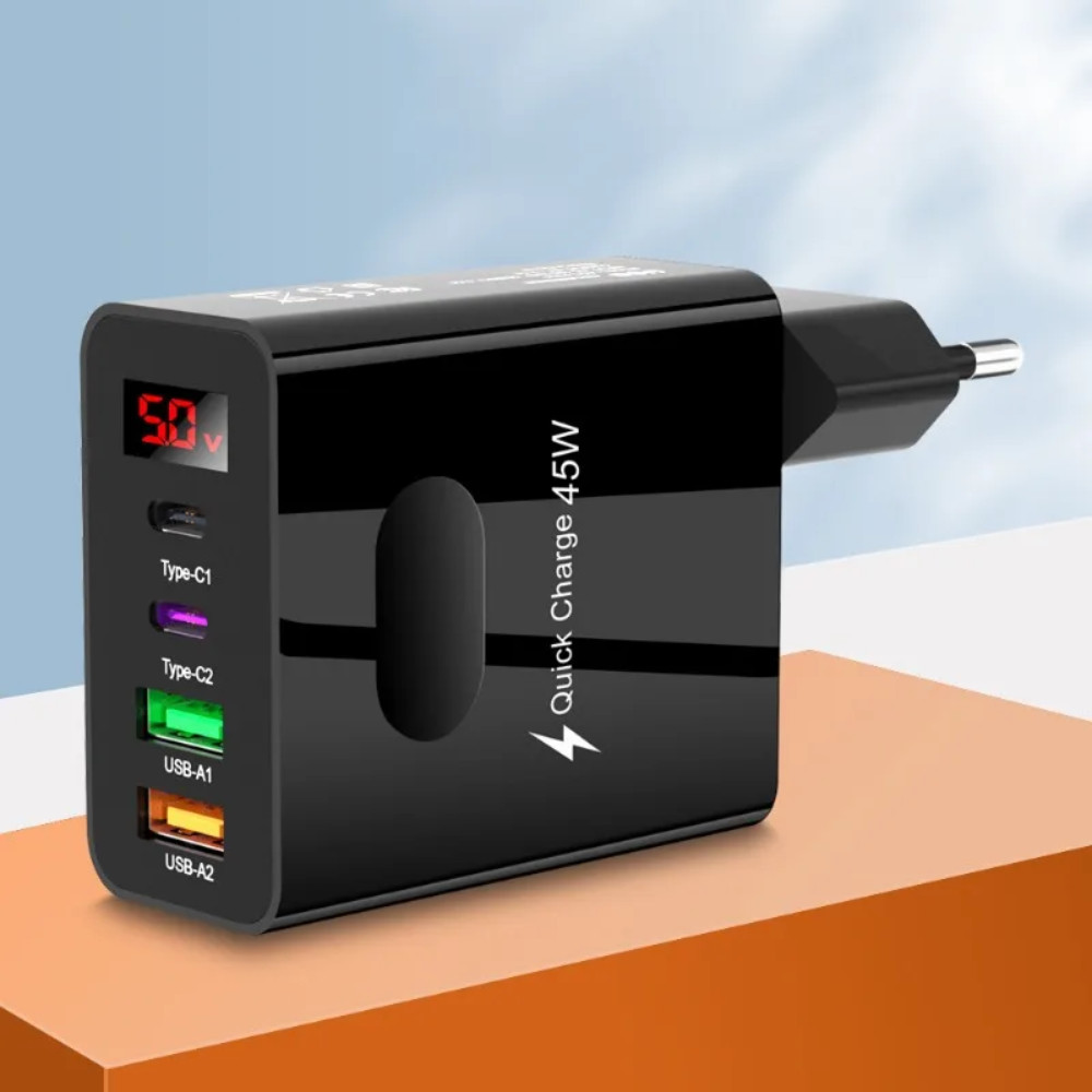 Kepala Charger Fast Charging Multi Port QC3.0 PD USB Type A dan USB Type C