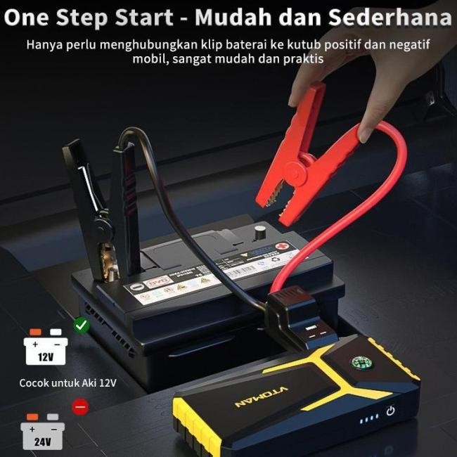 Vtoman V6 Jump Starter Mobil Jumper Aki 10.000 Mah Jumper Powerbank Diskon