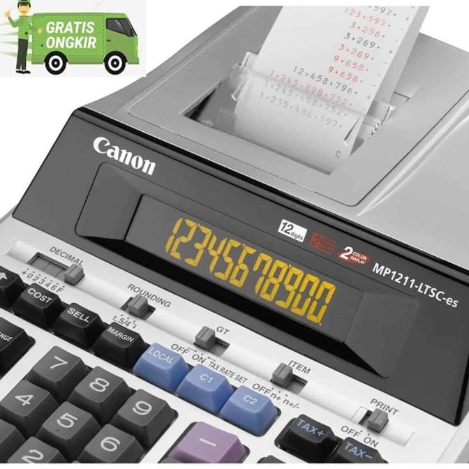 

Canon Mp1211-Ltsc Lcd 12 Digits Printing Calculator Kalkulator Cetak