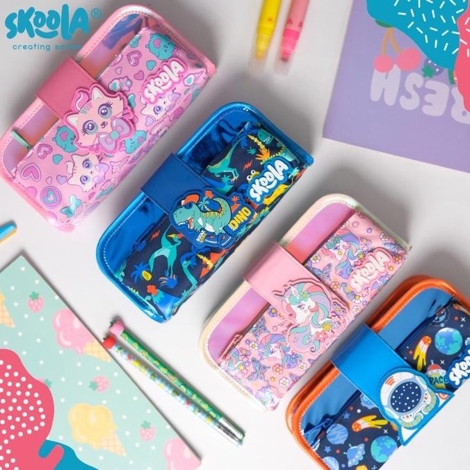 

Baru Skoola Tempat Pensil Lipat 3 Pencil Case Threefold Anak Unisex - Pensy Premium