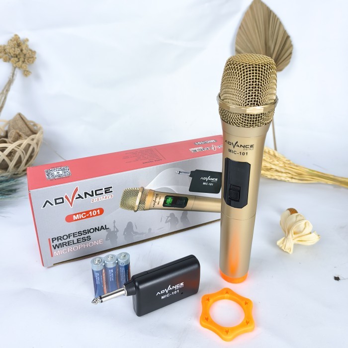 Terlaris Advance Mic Wireless Single 101 Mmic Hitam Mic-101