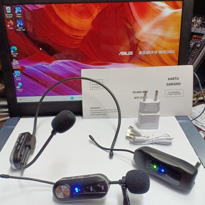 Terlaris Mic Wireless Bando/Clip On Suara Sensitif Cocok Buat Imam