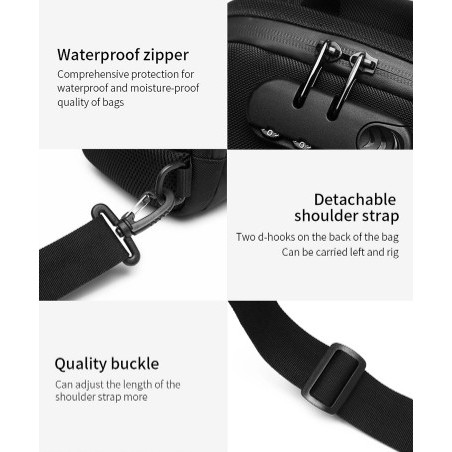 Ozuko Sling Bag #9270 - Black