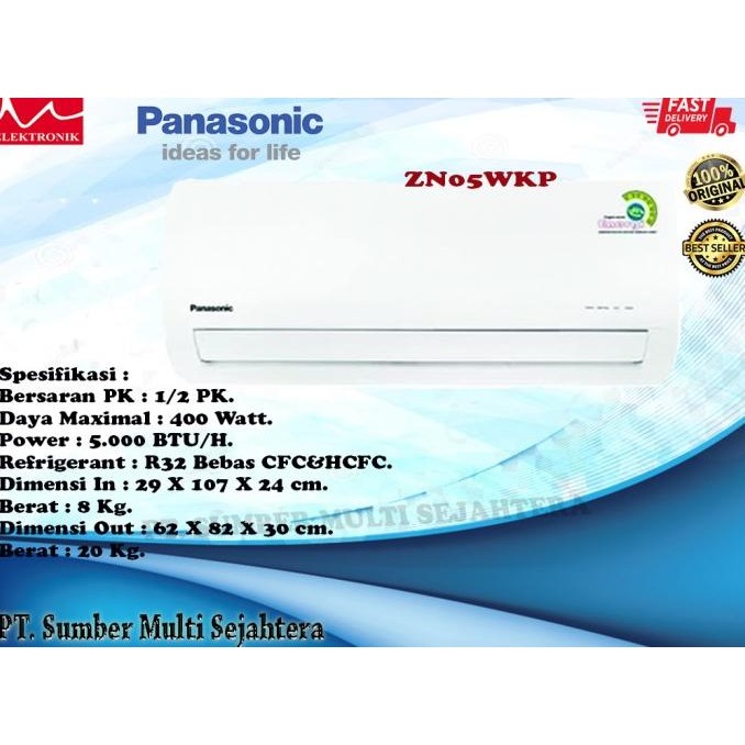 TERBARU - AC PANASONIC 1/2PK CU-ZN5WKP/ AC PANASONIC 1/2PK/ AC PANASONIC