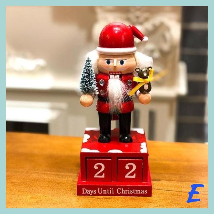 

| MIS | KALENDER KAYU NATAL CHRISTMAS COUNTDOWN NUTCRACKER DEKOR SANTA SNOWMAN