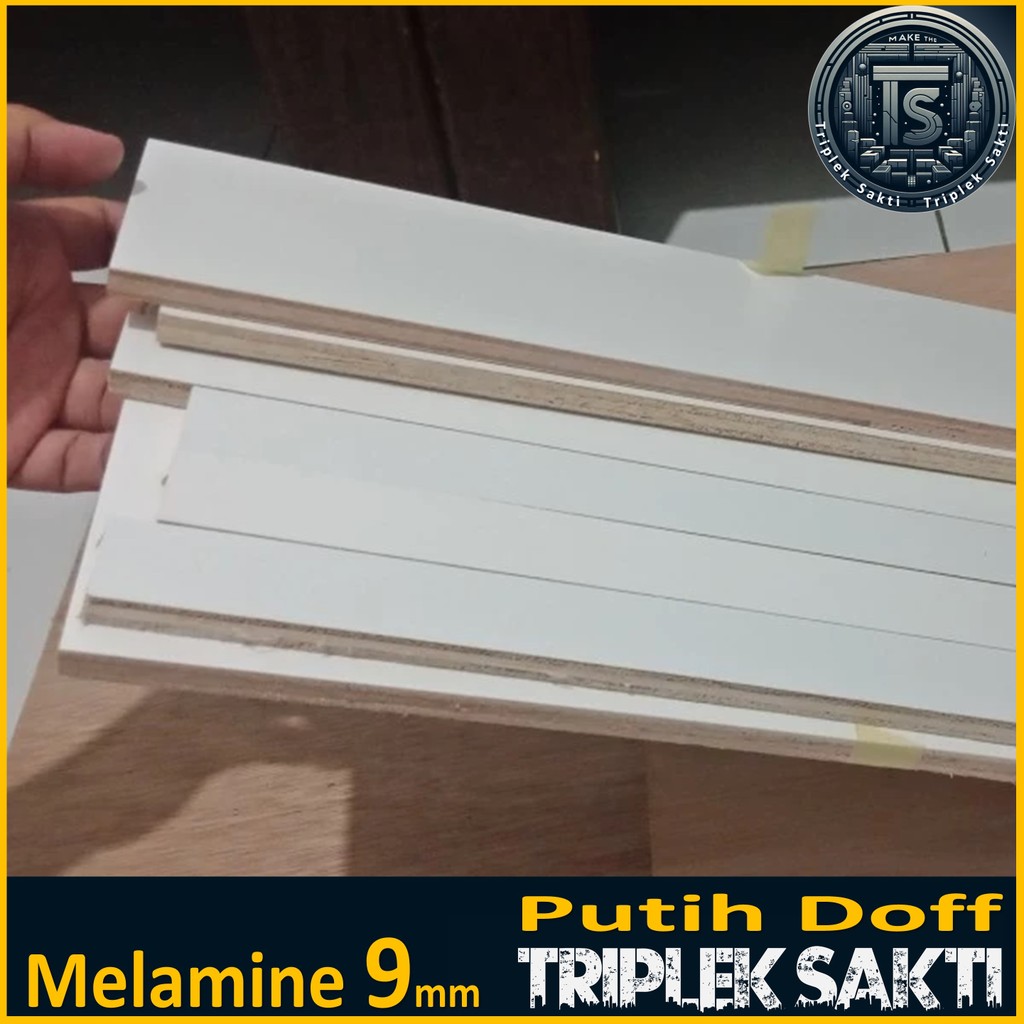 Triplek Melamin 9mm 40x40 cm Triplek Putih Doff 1 Muka 40 x 40 cm