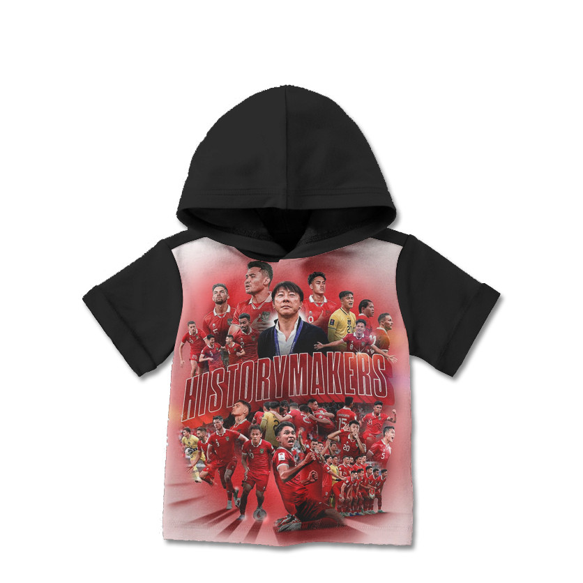 Baju Kaos Hoodie Anak Timnas Indonesia Club Sepak Bola 3D BH-Timnas-2-designWD Untuk Usia 1-12 Tahun