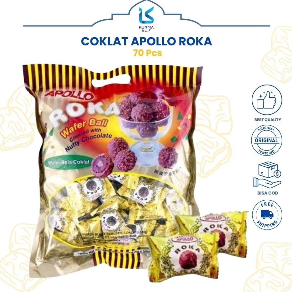 

Roka Apollo Wafer Ball Coklat Isi 70 Pcs Original