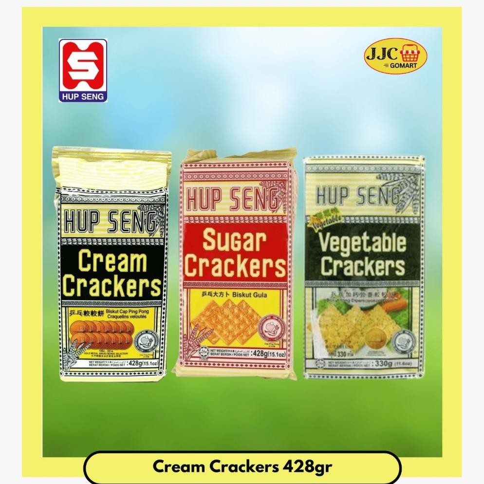 

Hupseng Crackers Biskuit | Cream 428G | Sugar 428G | Vegetable 330G