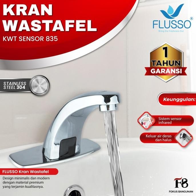 Flusso Kran Wastafel Sensor Otomatis / Keran Wastafel Tanpa Listrik