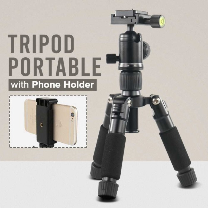 Tripod Mini HP Portabel Traveling Ball Head Fleksibel Aluminium