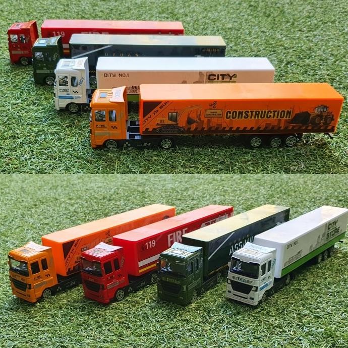 Diecast Truck Kontainer Box Miniatur Diecast Truk Container Box