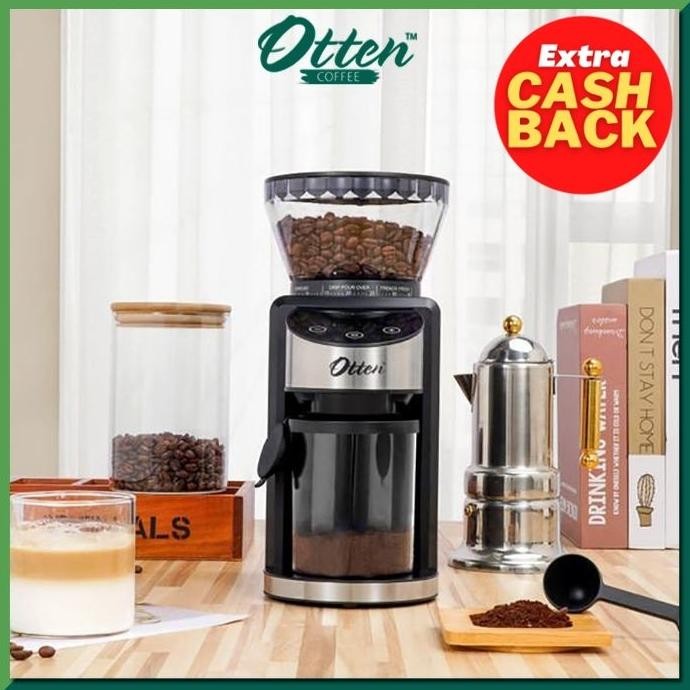 Otten - Mesin Penggiling Kopi Conical Burr Layar Sentuh Coffee Grinder Ready Stok