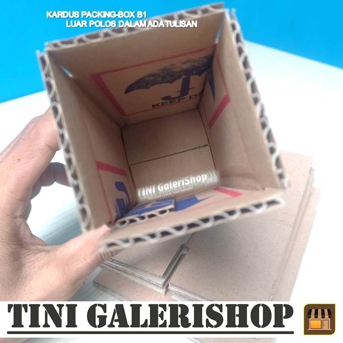 

Kardus Packing-Karton Box Uk.6x6x12 cm Luar Polos Dalam Ada Tulisan