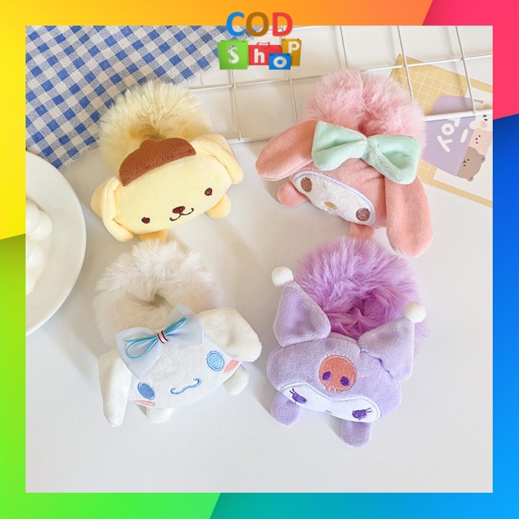 

murah COD - F5966 Ikat Rambut Bulu Karakter Sanrio / Kuncir Rambut Anak / Aksesoris Fashion Karet
