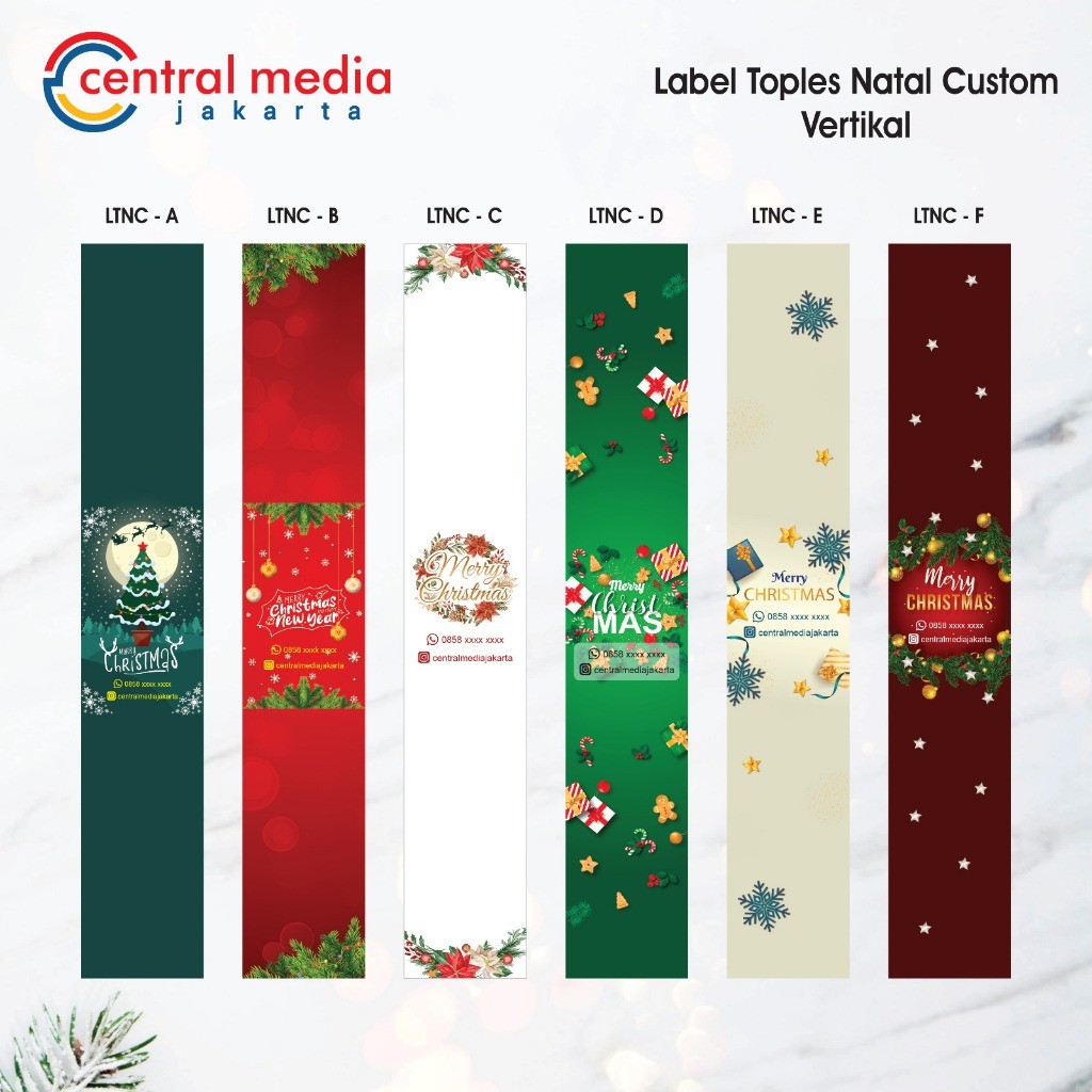 

Label Toples Natal Custom 30x5 cm isi 50 pcs Paper Belt Christmas