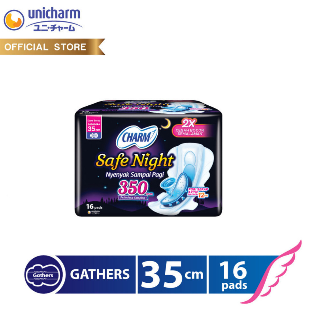 Charm Pembalut Safe Night 35cm Gather 16 pads
