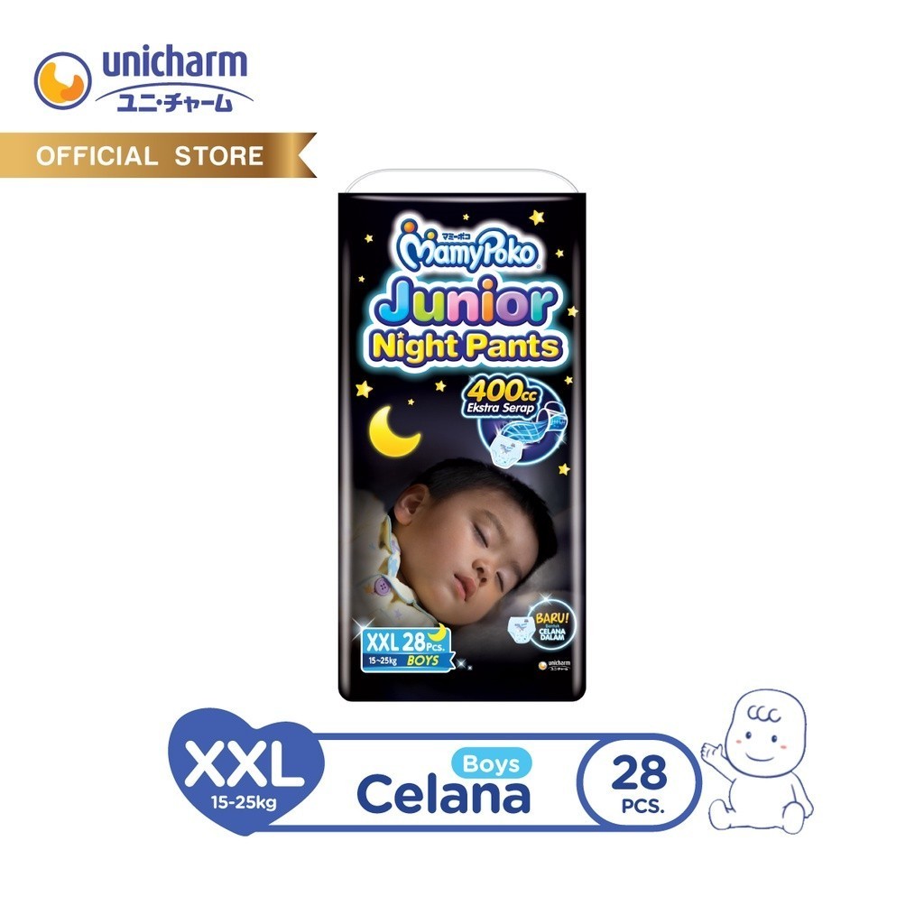 MamyPoko Junior Night Pants - XXL 28 - Boys - Popok Celana