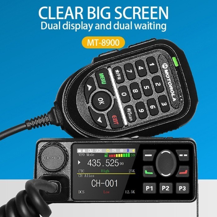 RIG Motorola MT8900 Transceiver HT Dual Band UHF VHF Speaker Besar Power 25 Watt