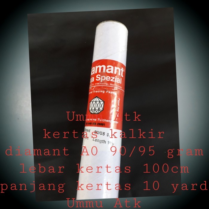 

Kertas kalkir A0 90/95 gram lebar 100cm dan panjang 10 yard (9,1m)