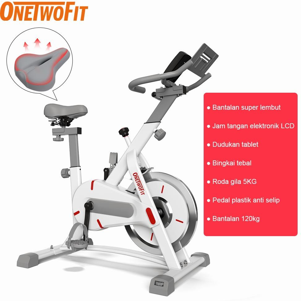 Anton Onetwofit Exercise Bike Home Spinning Bike Lcd Monitor Adjustable Seat Exercise Bike