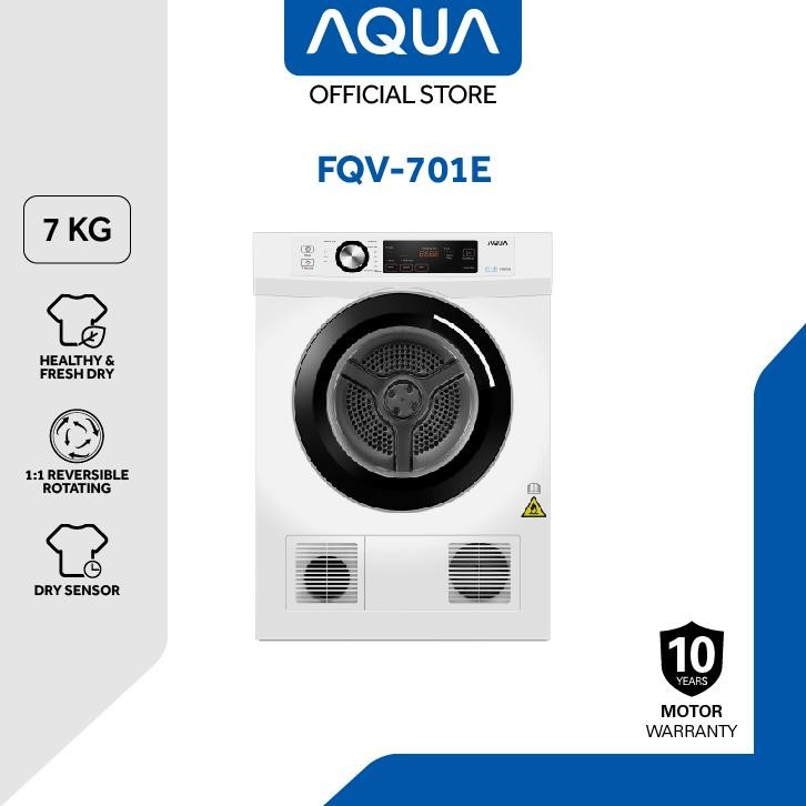 Elle Aqua Elektronik Fqv-701E Vented Dryer 7 Kg - Healthy & Fresh Dry - 1:1 Reversible Rotating - Dr