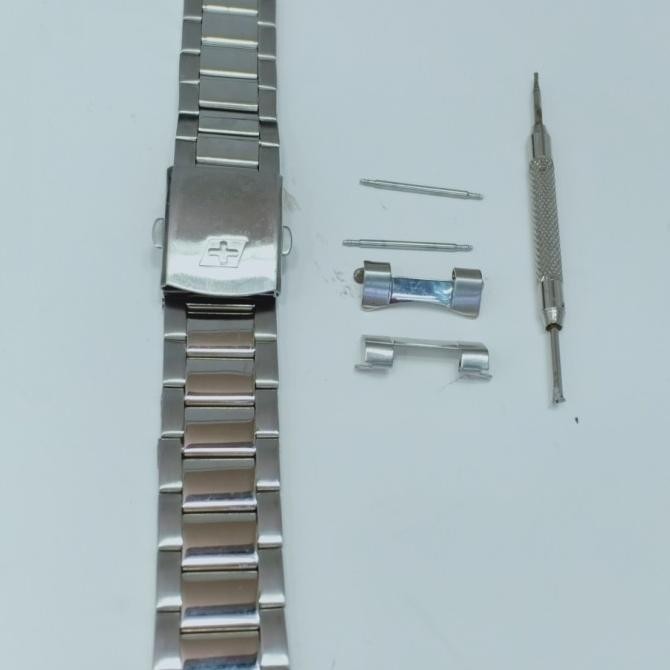 STRAP TALI JAM SWISS ARMY RANTAI SILVER ORIGINAL 22 MM 22MM