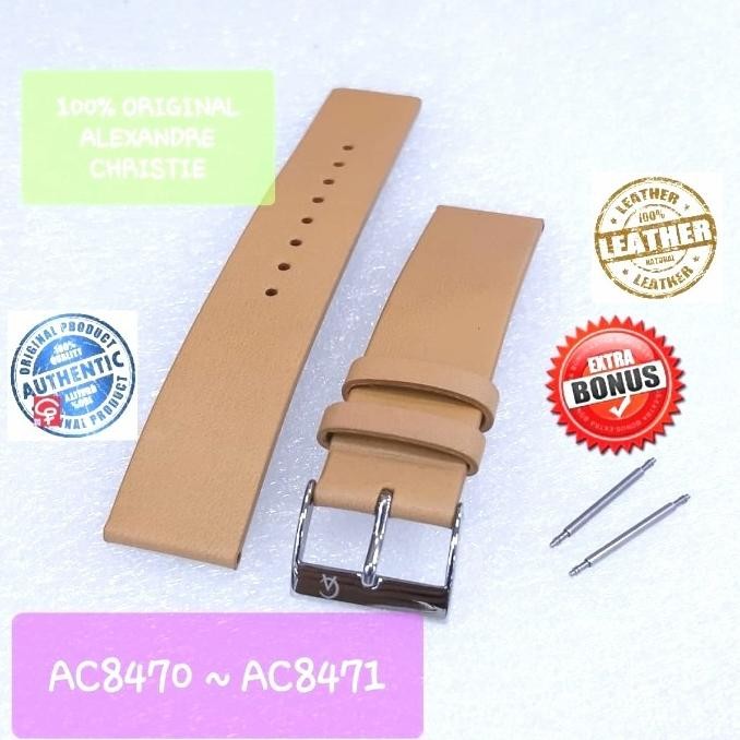 STRAP TALI JAM ALEXANDRE CHRISTIE ORIGINAL AC8470 AC8471 KULIT ASLI