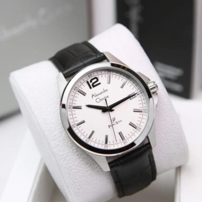 JAM TANGAN PRIA ALEXANDRE CHRISTIE AC1031 AC 1031 SILVER WHITE STAINLESS STEEL CASE ORIGINAL GARANSI